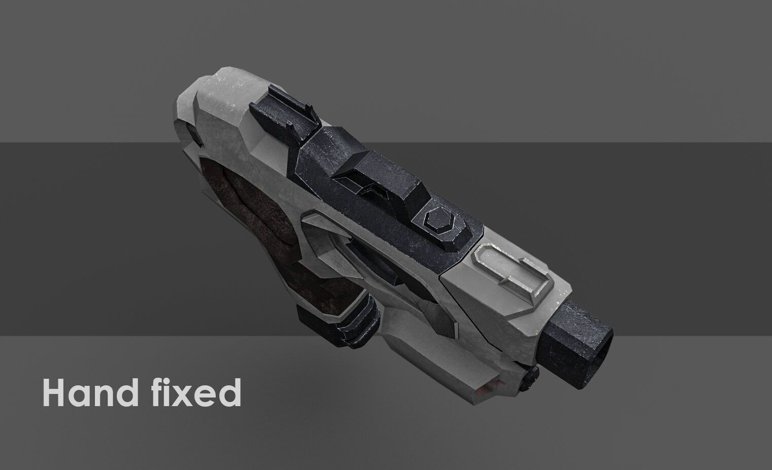 Low Poly Sci-Fi Pistol  Low-poly 3D model_3