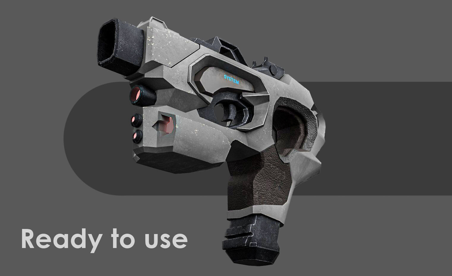 Low Poly Sci-Fi Pistol  Low-poly 3D model_1