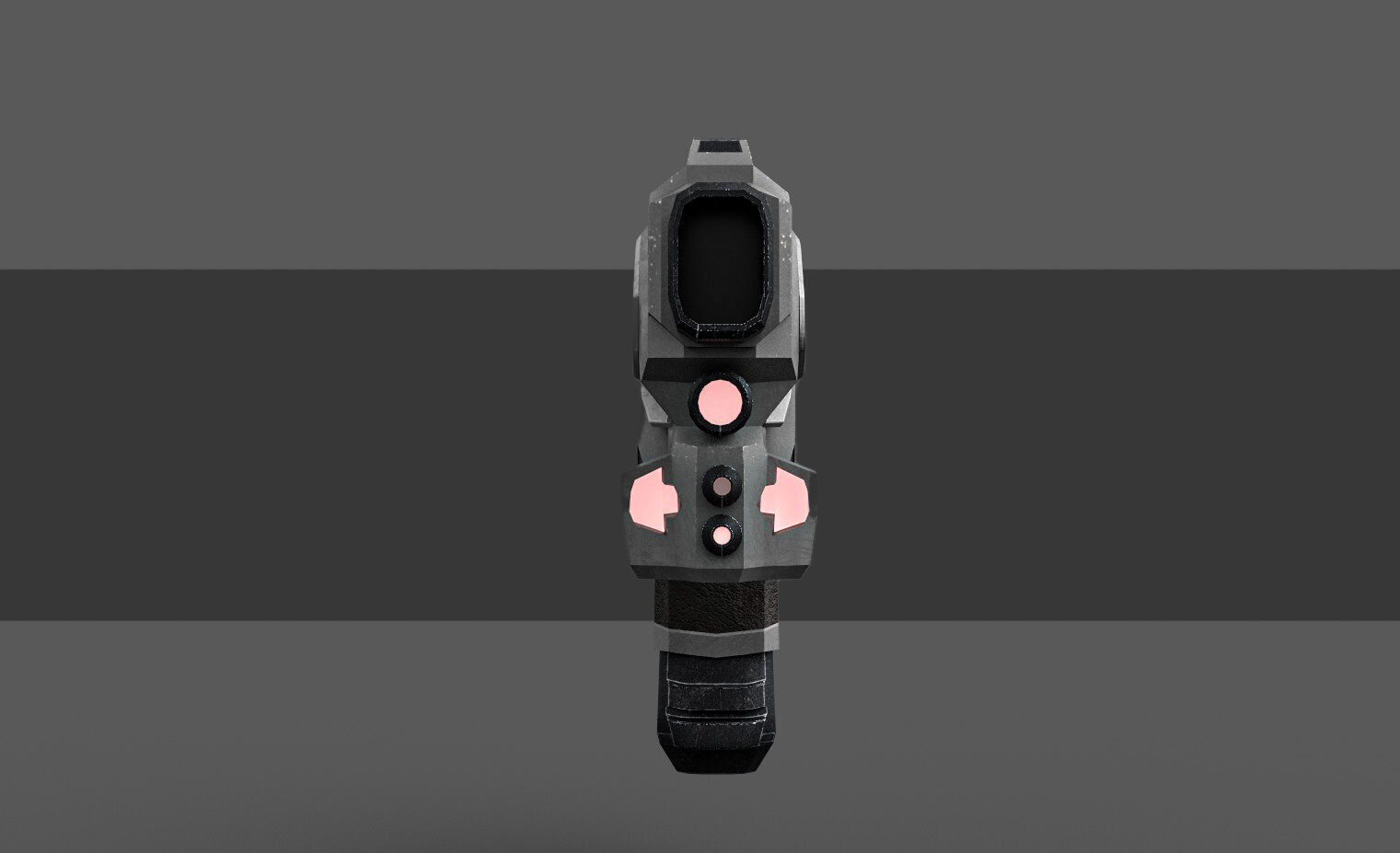 Low Poly Sci-Fi Pistol  Low-poly 3D model_4