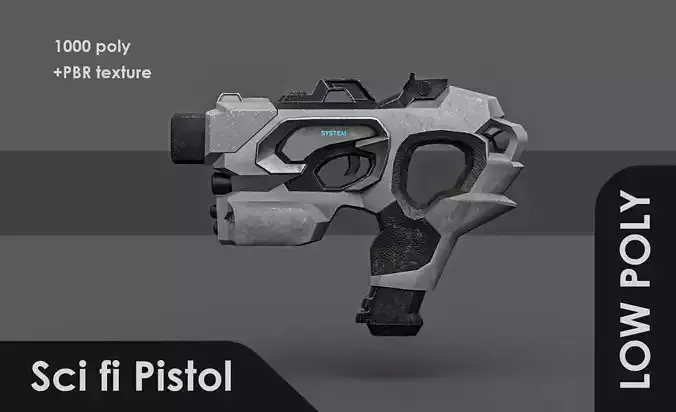 Low Poly Sci-Fi Pistol 