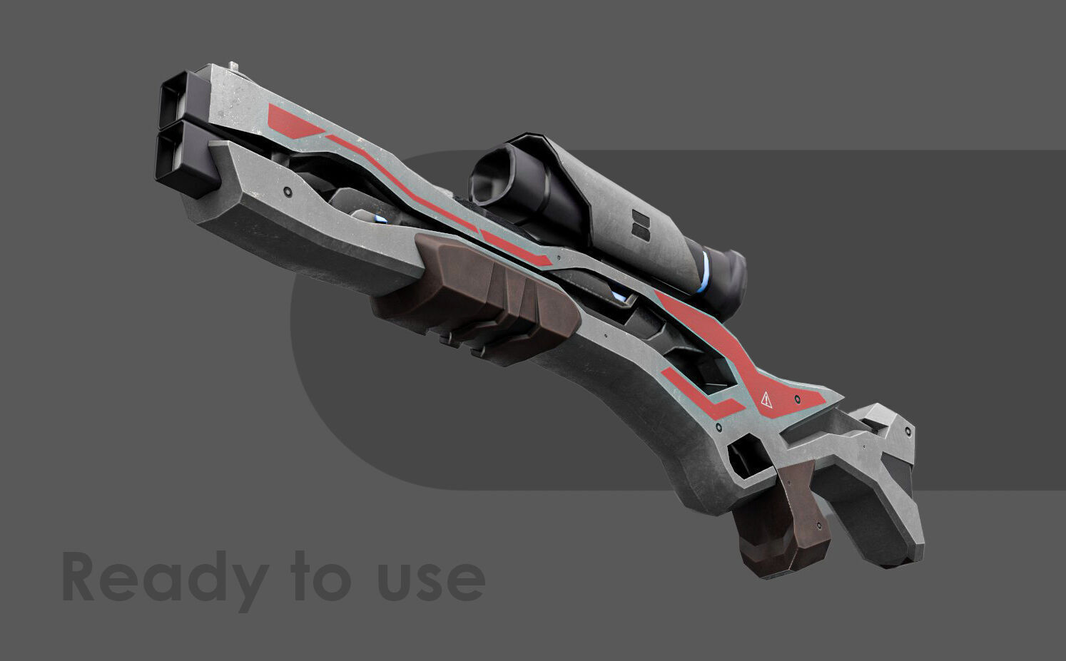 Low Poly Sci-Fi Sniper Rifle Low-poly 3D model_1