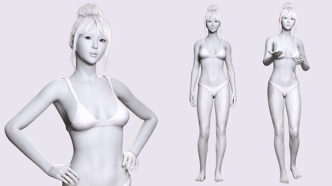 High-Quality Female Fully Rigged 3D model