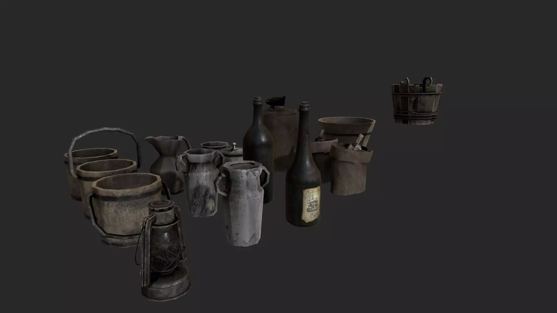 Pirate Props Low-poly 3D model