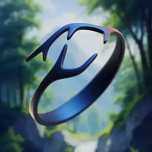 Mystic Antler Ring - Nature-Inspired Fantasy Jewelry 3D Print 37 3D print model