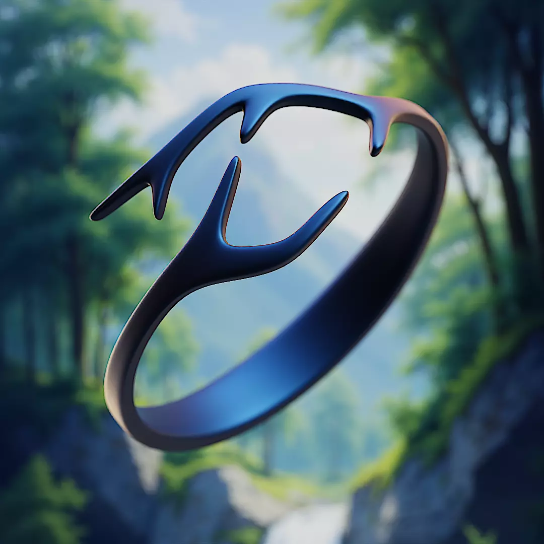 Mystic Antler Ring - Nature-Inspired Fantasy Jewelry 3D Print 37 3D print model_0