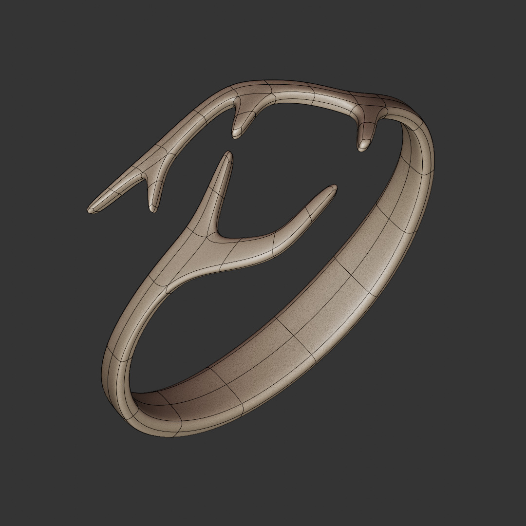 Mystic Antler Ring - Nature-Inspired Fantasy Jewelry 3D Print 37 3D print model_5