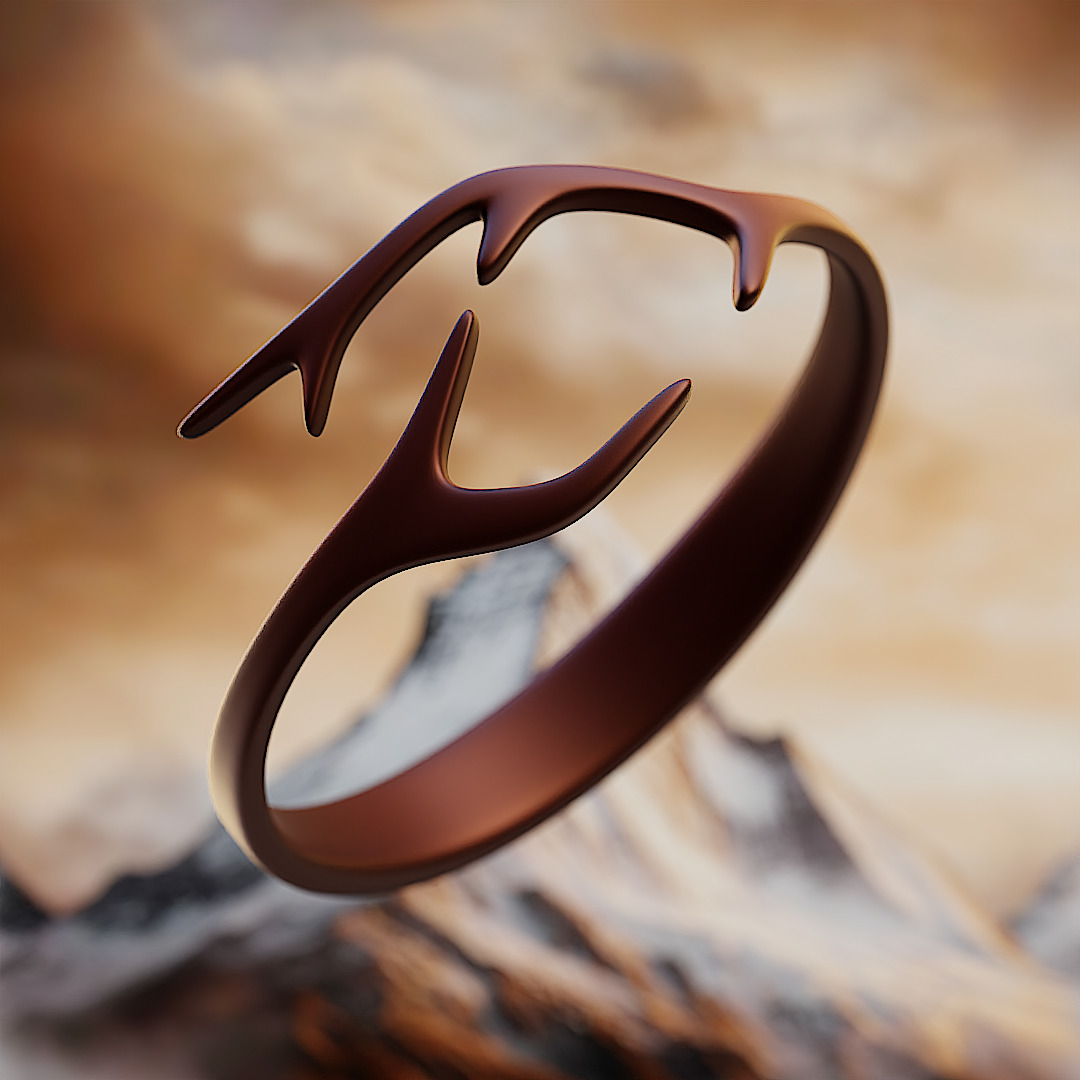 Mystic Antler Ring - Nature-Inspired Fantasy Jewelry 3D Print 37 3D print model_3