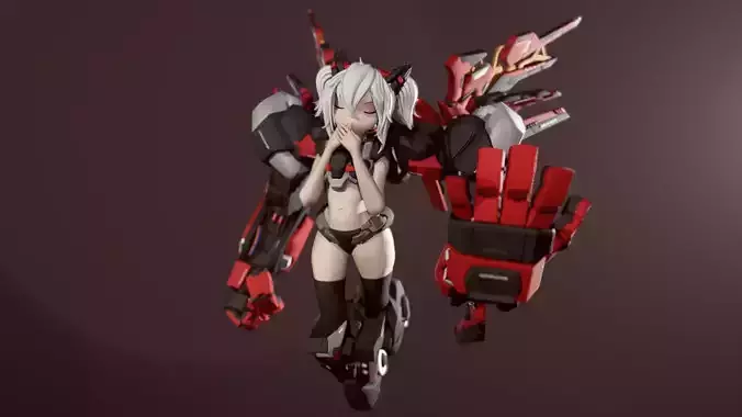 Mechanical girl anime style