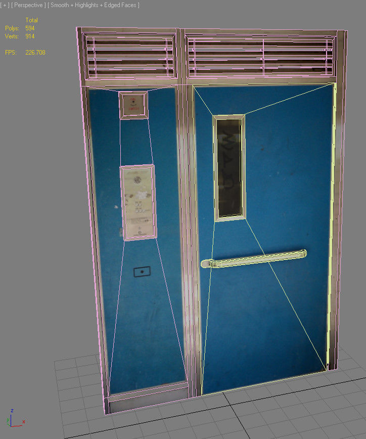 Door 27 metal Free 3D model_4
