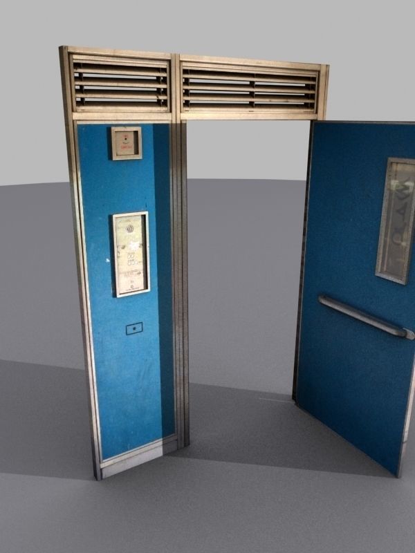 Door 27 metal Free 3D model_1
