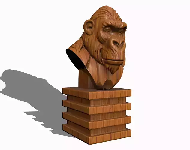 OLD GORILLA BUST 3D print model