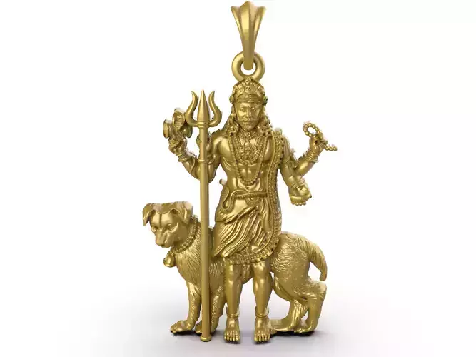 Shiva with dog pendant