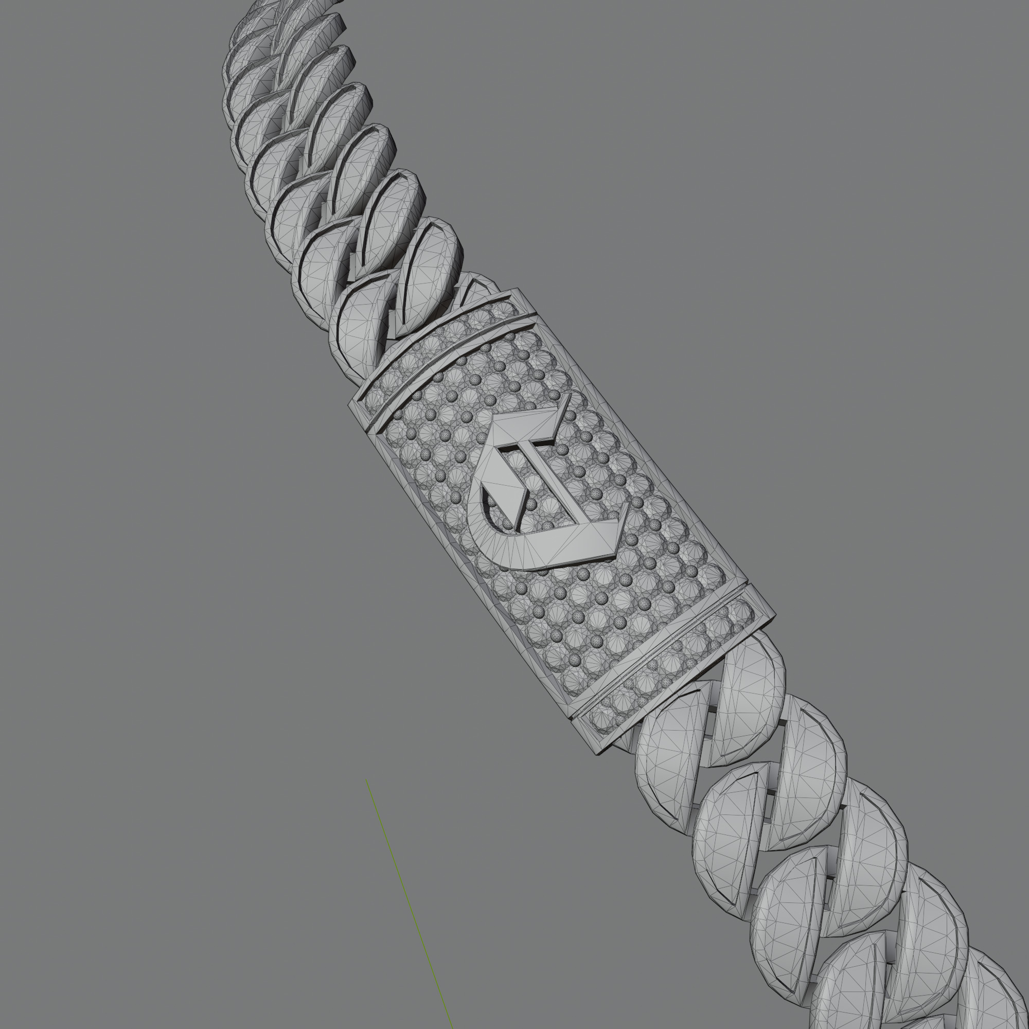 Family First Chain Jewelry Low-poly 3D model_5