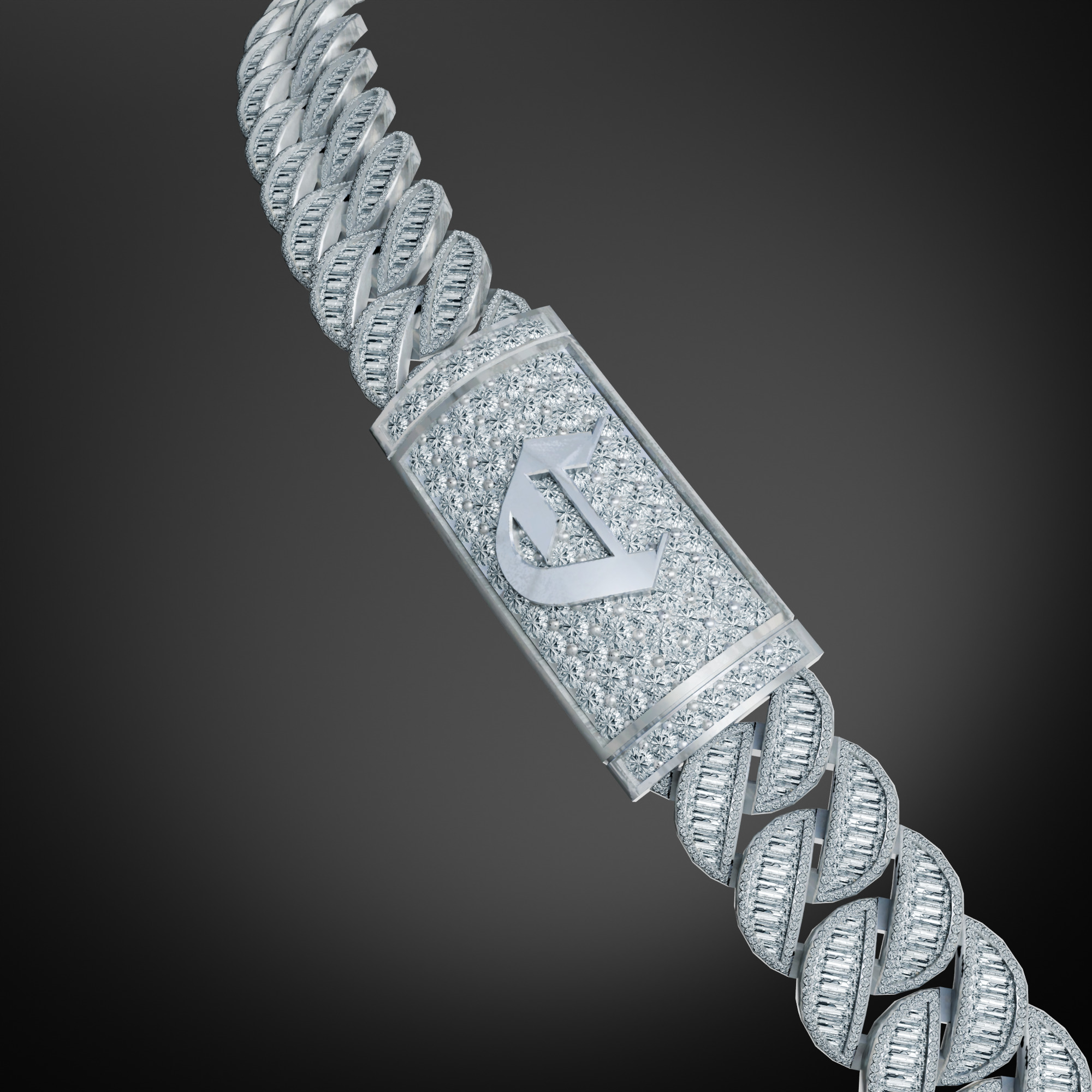 Family First Chain Jewelry Low-poly 3D model_4