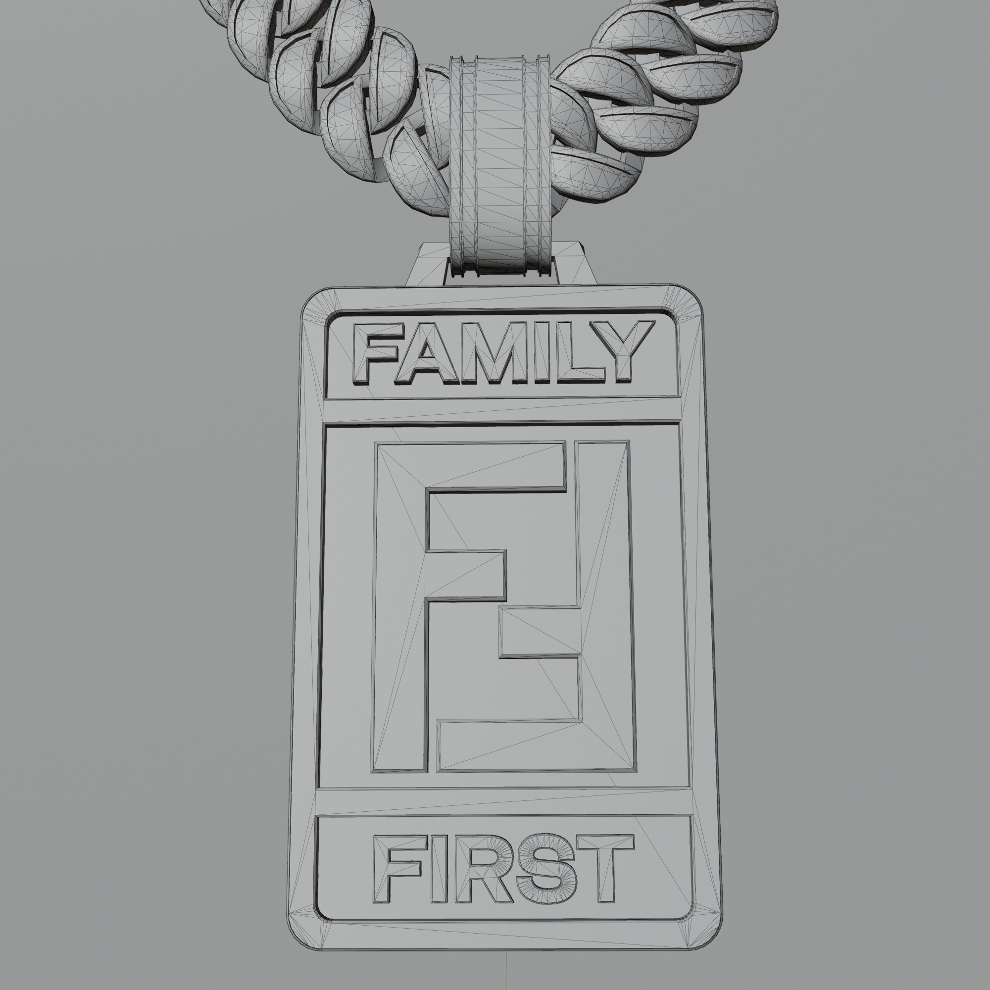 Family First Chain Jewelry Low-poly 3D model_7