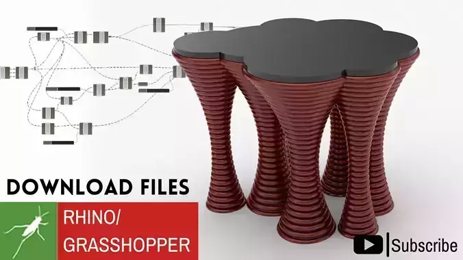 Parametric Table Design Grasshopper Rhino Files Download