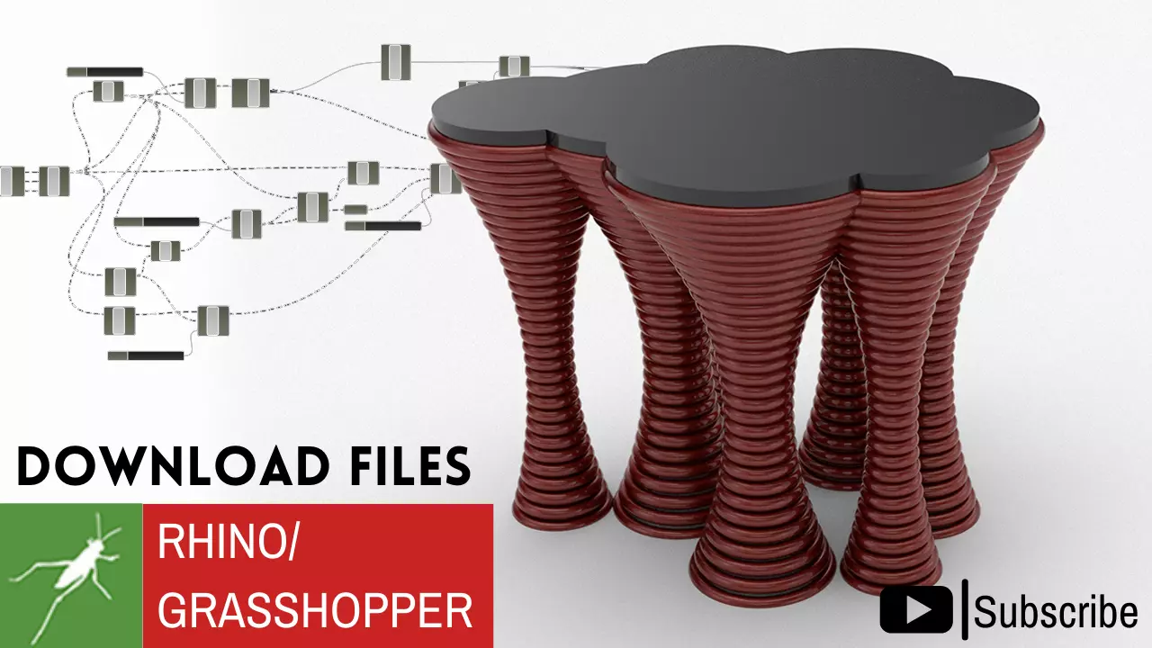 Parametric Table Design Grasshopper Rhino Files Download 3D model