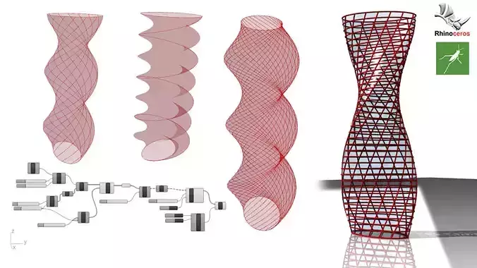 Elliptical Tower Parametric Design Grasshopper Rhino Files