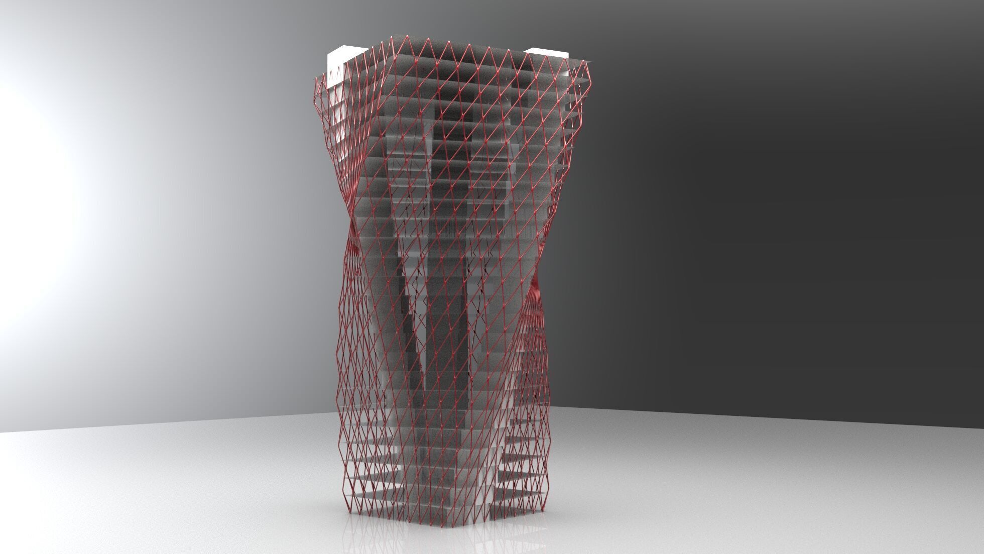 Exoskeleton Parametric Tower Facade Design Grasshopper Rhino 3D model_5