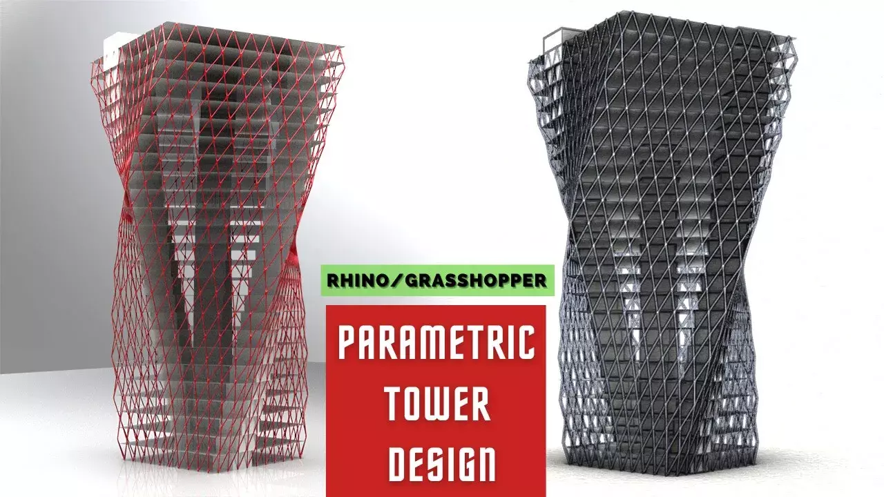 Exoskeleton Parametric Tower Facade Design Grasshopper Rhino 3D model_0
