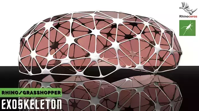 Exoskeleton Envelope Parametric Facade Design Grasshopper Rhino 3D model