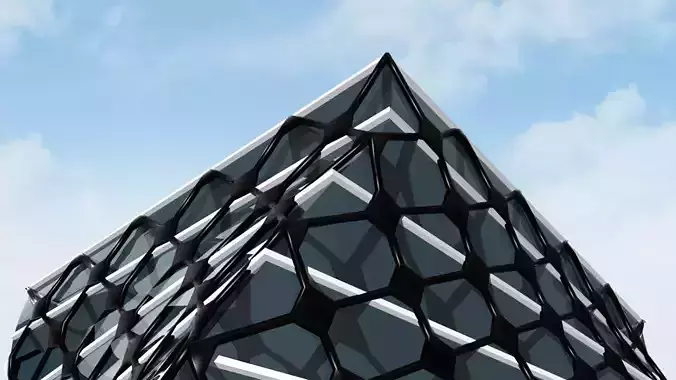 Exoskeleton Parametric Tower Facade Design Grasshopper Rhino 3D model