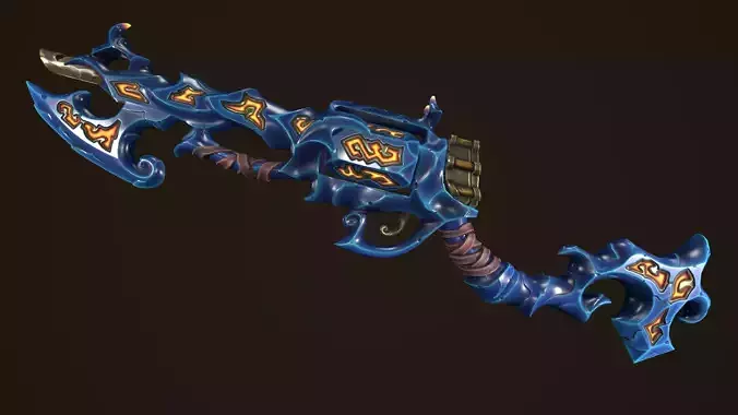 Modular stylized rune ice rifle shotgun revolver axe knife