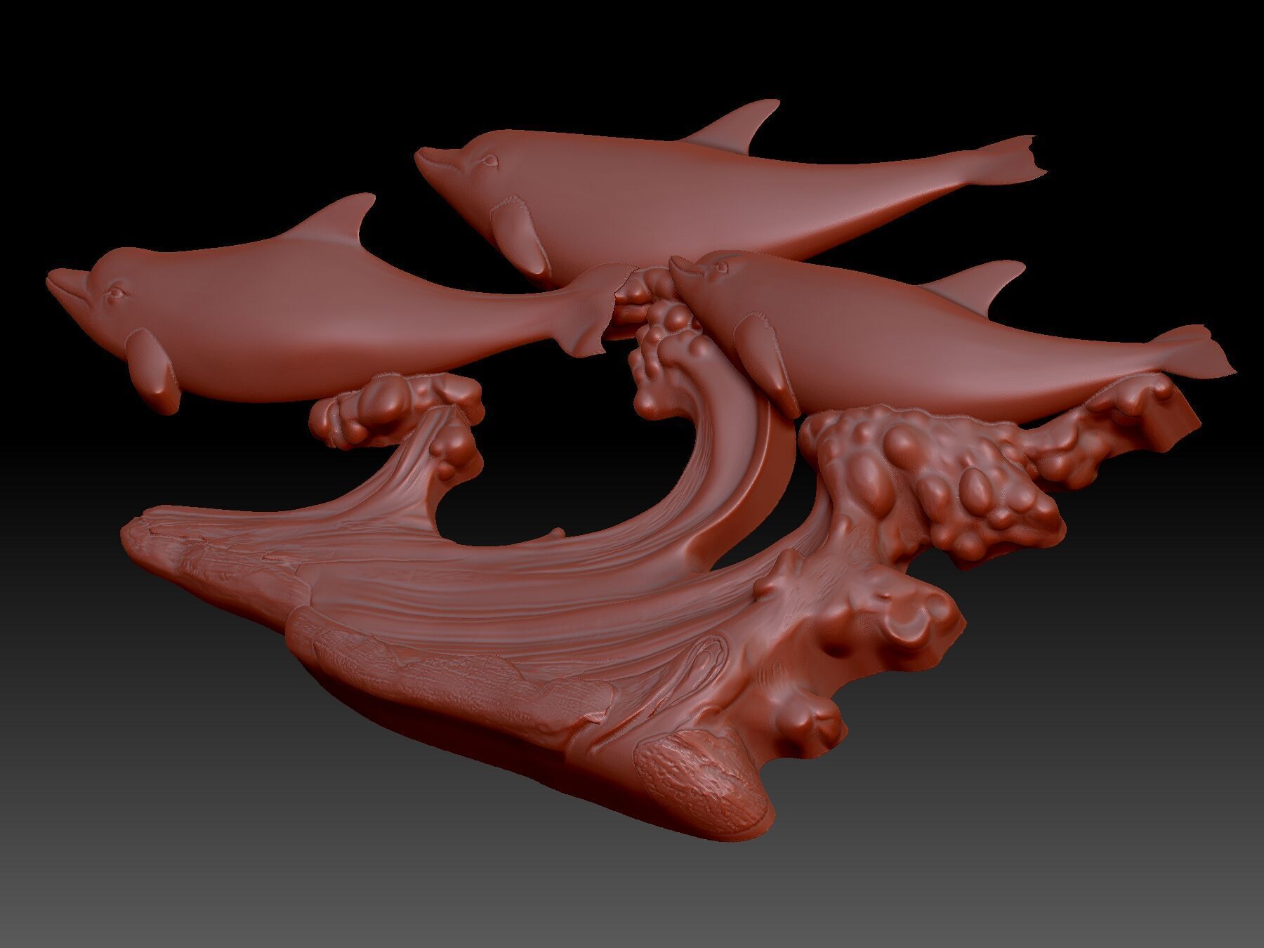 Dolphins 3D print model_3