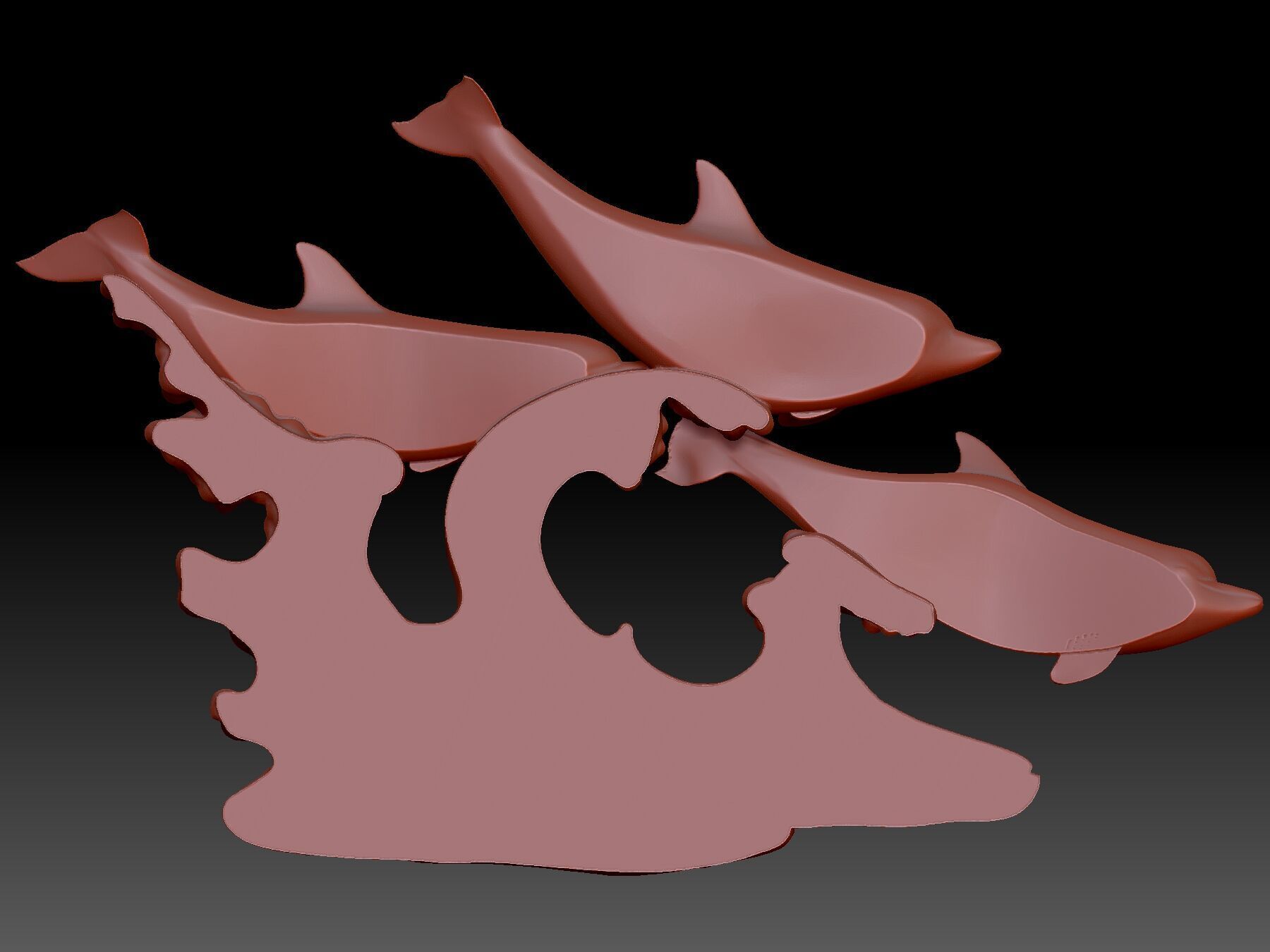 Dolphins 3D print model_2