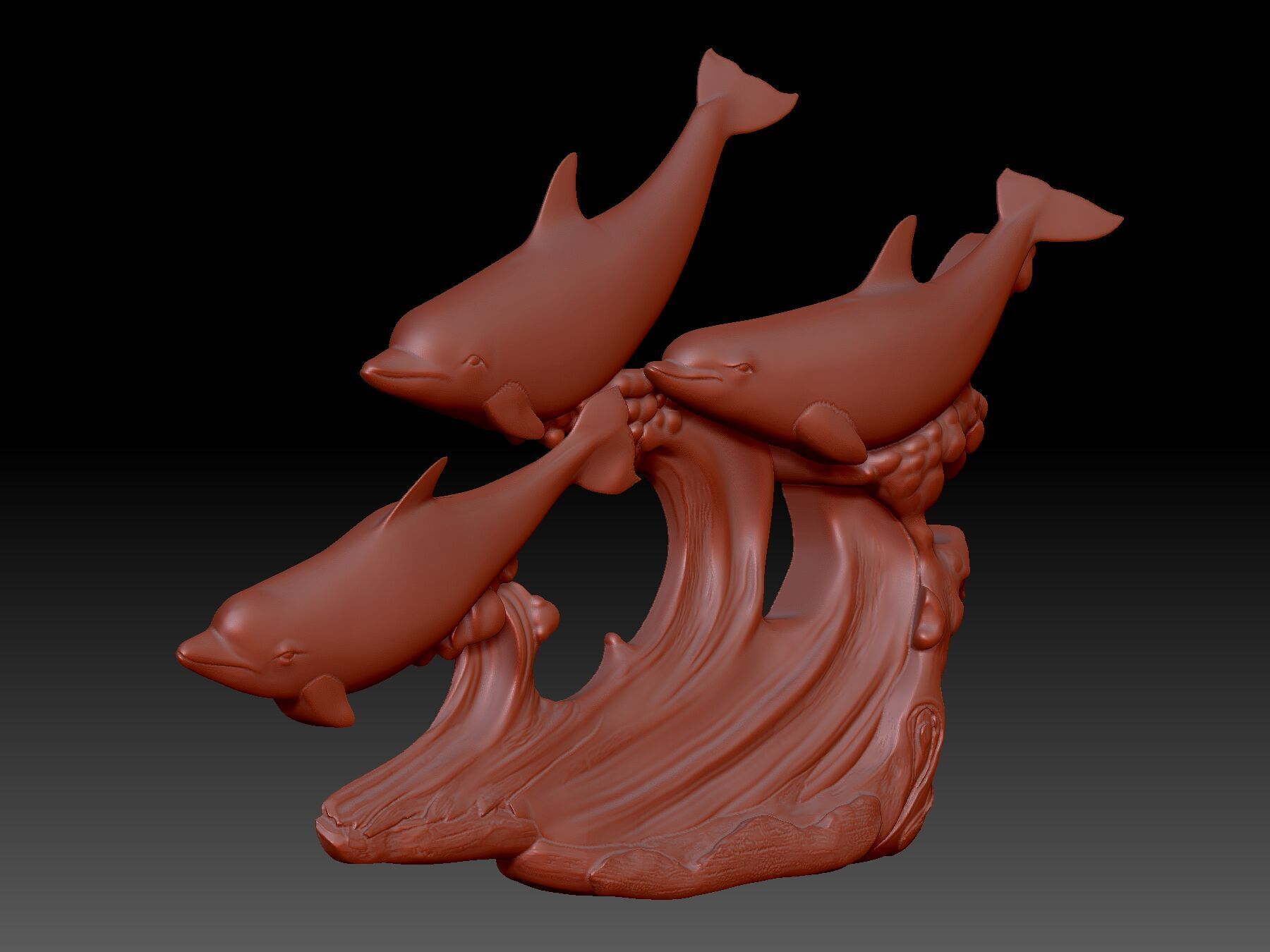 Dolphins 3D print model_4