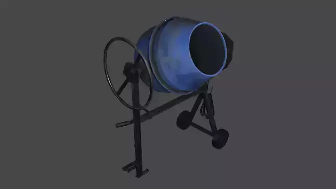 PBR Concrete Mixer Low-Poly
