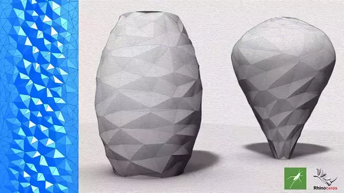 Faceted Voronoi Parametric Form Design Grasshopper Rhino Files