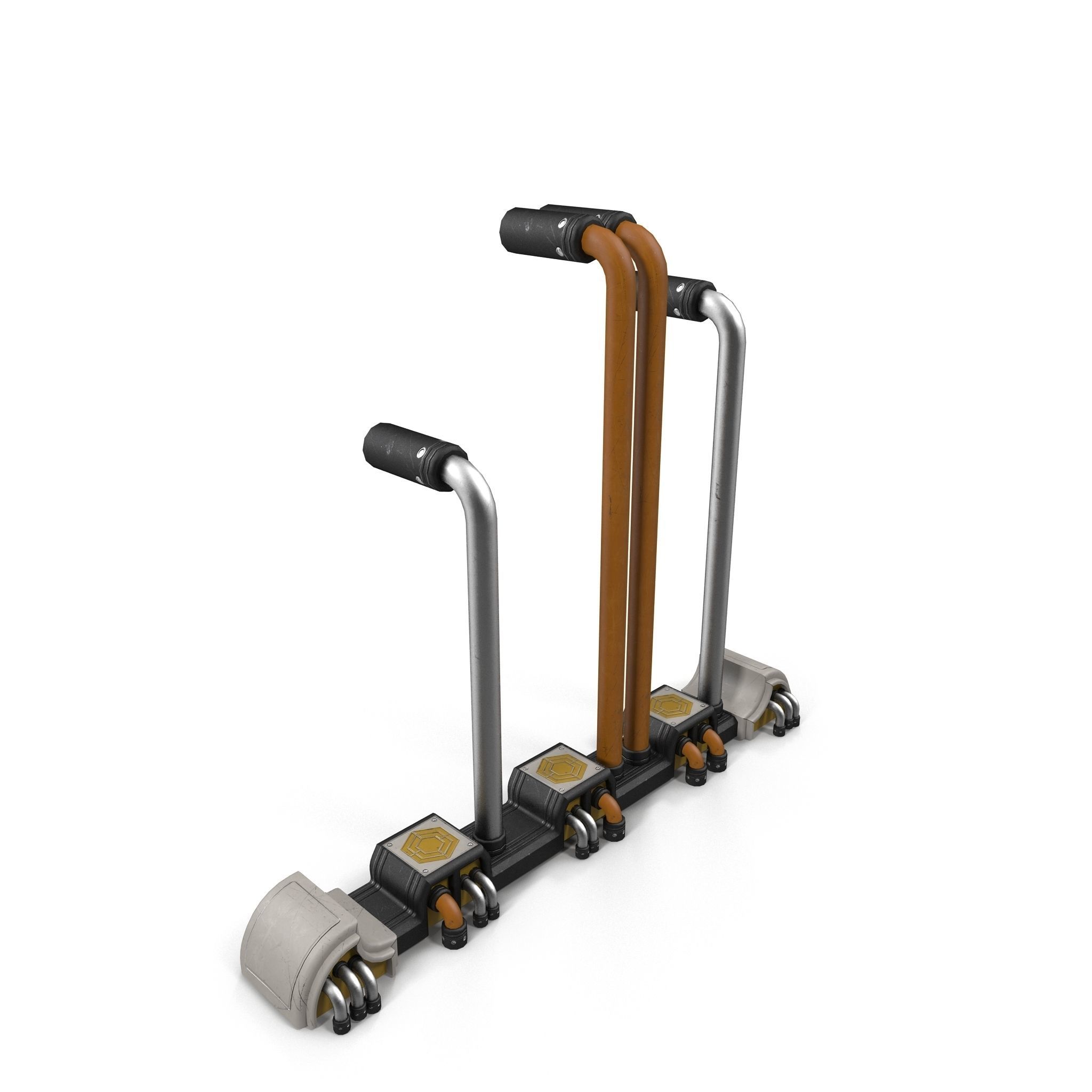 Pipes pair of electric scooters 3D model_1