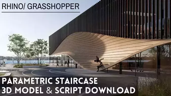 Parametric Staircase Design Grasshopper Rhino Files Download 3D model