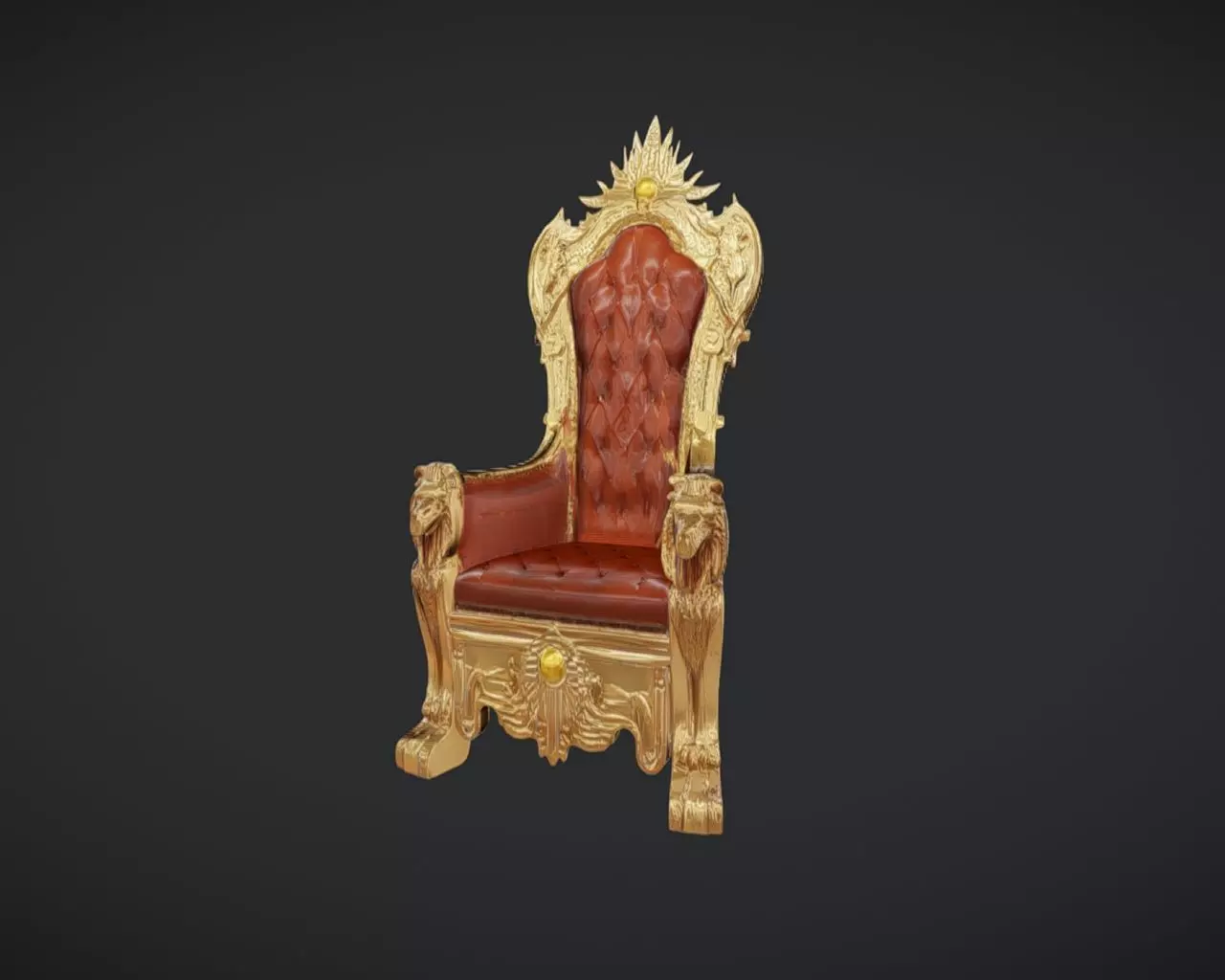 ornate king throne chair 3D model