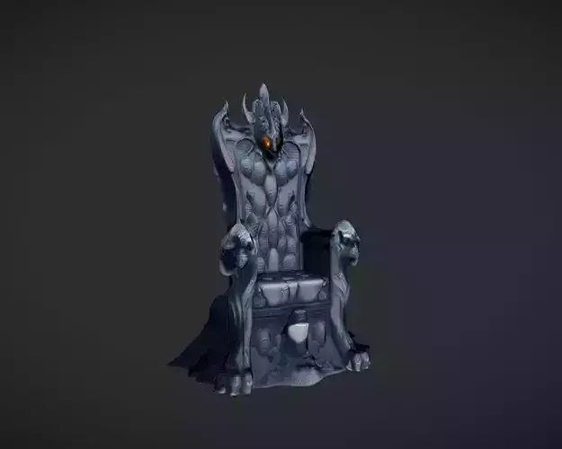 ornate dark throne with glowing eyes