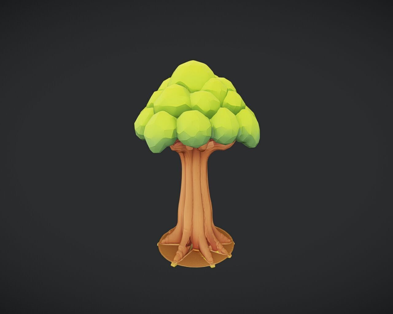 Low-poly stylized tree 3D model_2