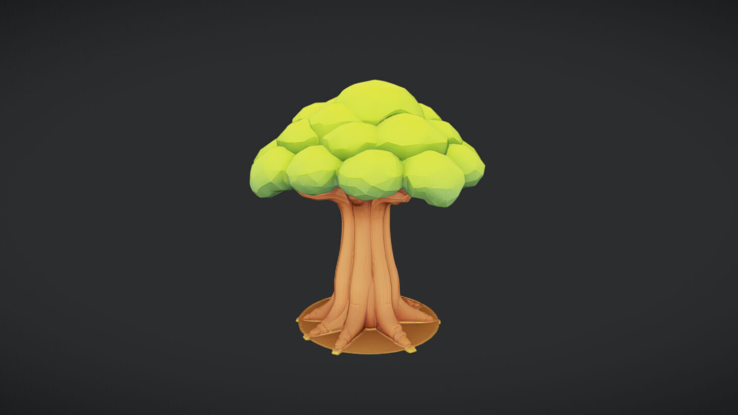 Low-poly stylized tree 3D model_5