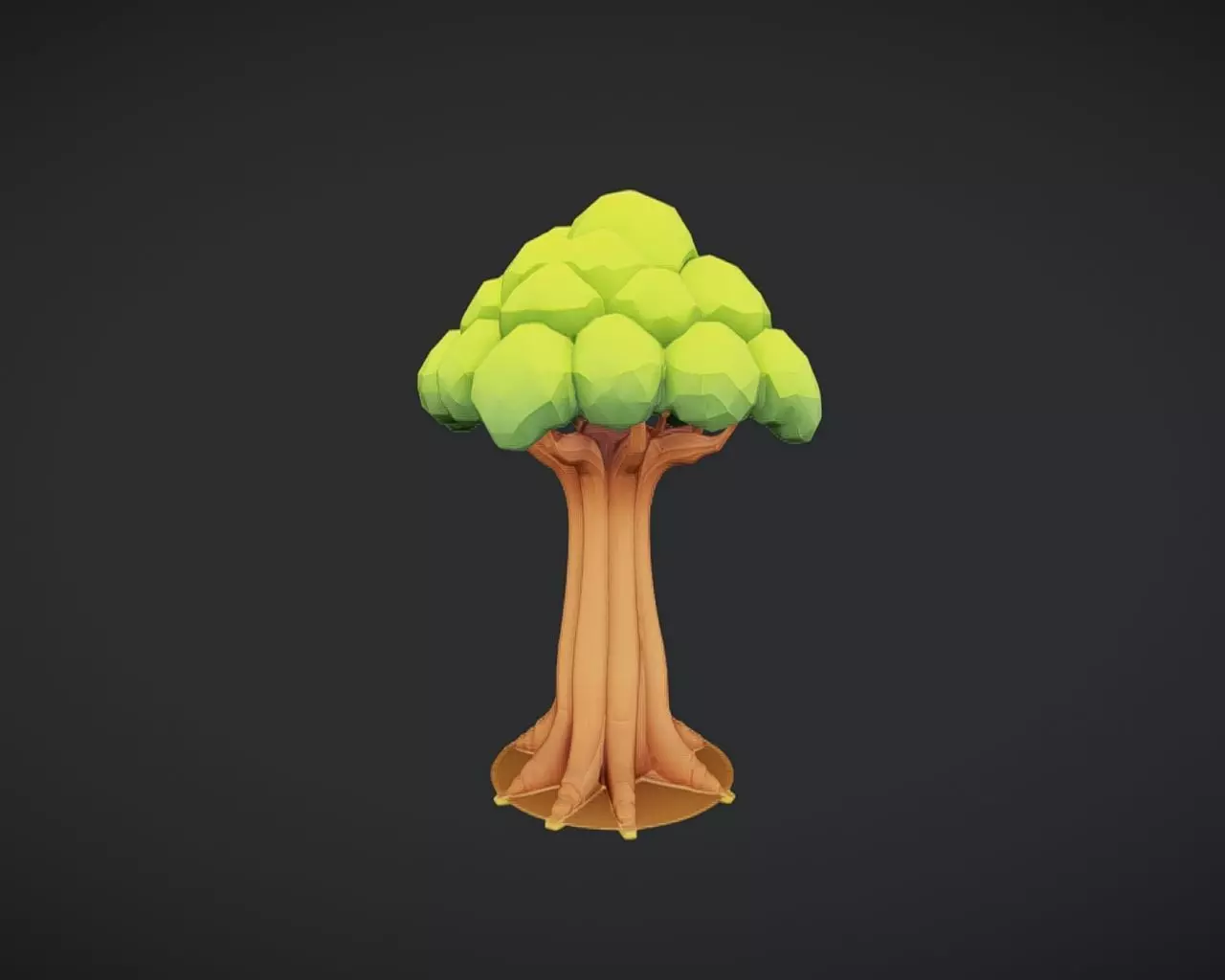 Low-poly stylized tree 3D model_0