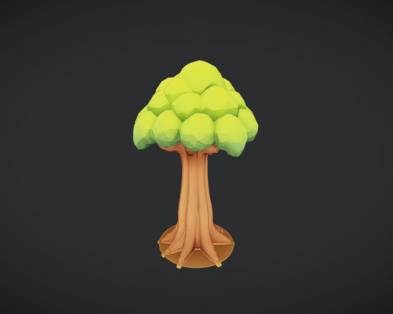 Low-poly stylized tree 3D model_1