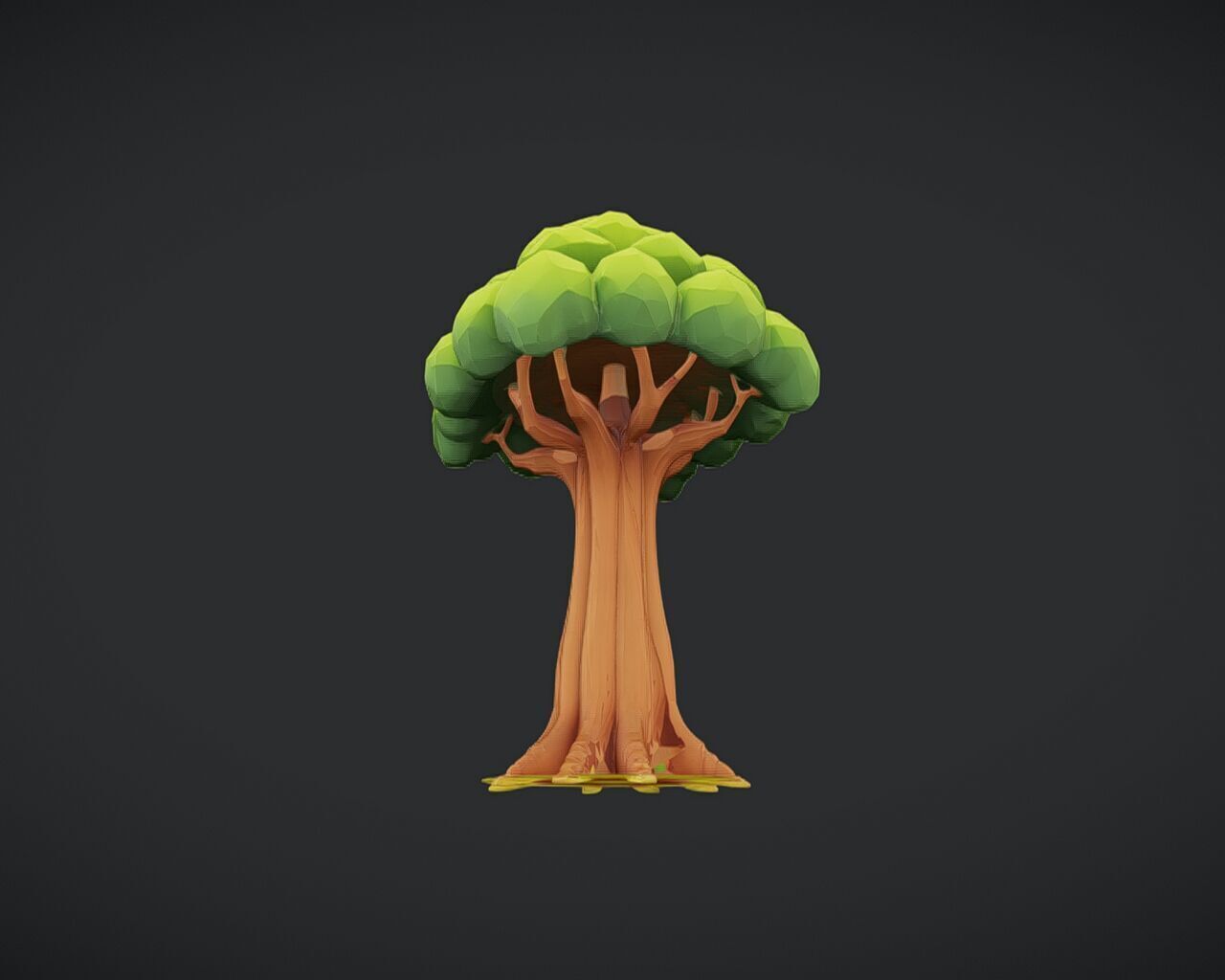 Low-poly stylized tree 3D model_3