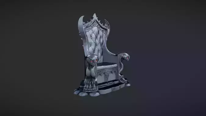 Gothic throne with lion details