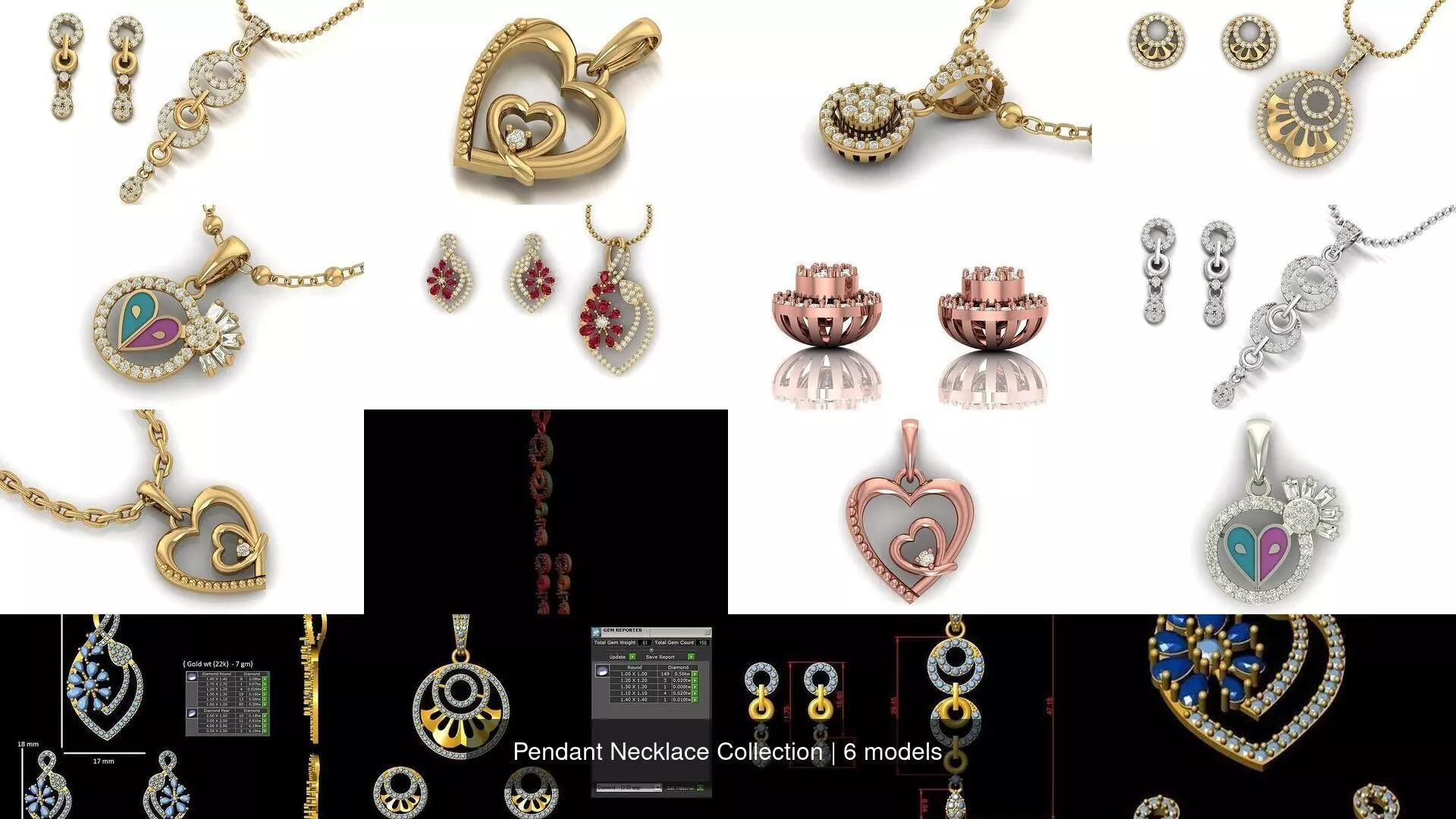 Pendant Necklace 3D Model Collection_0