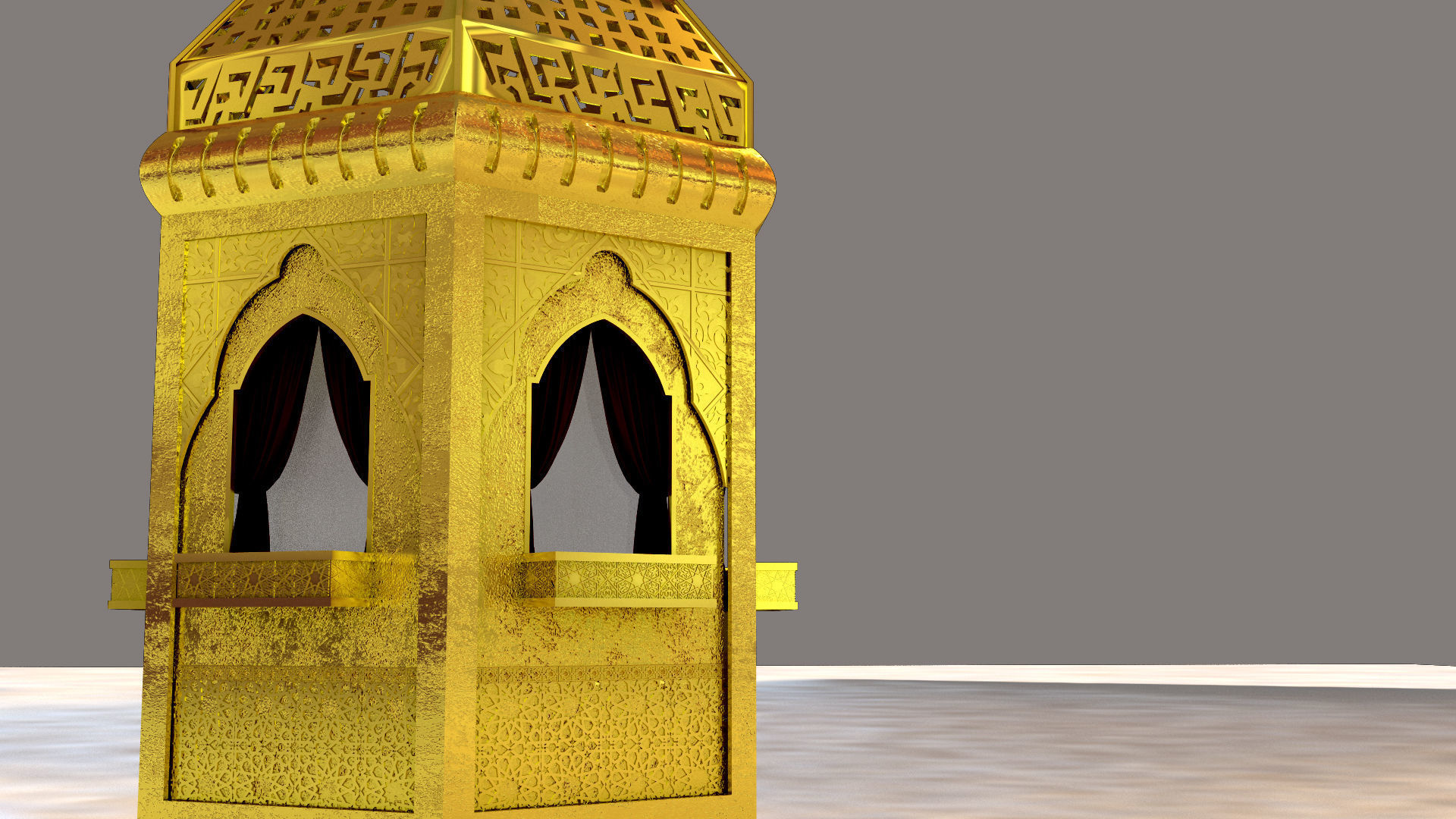 arabic lamp 2 3D model_2