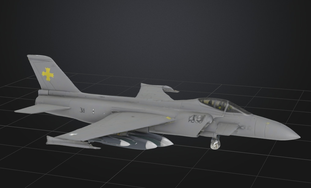 Fighter jet 3d model - Saab 39 gripen 3D print model_3