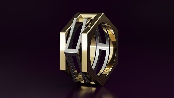  hexagon ring N06 54EU SIZE 3D print model