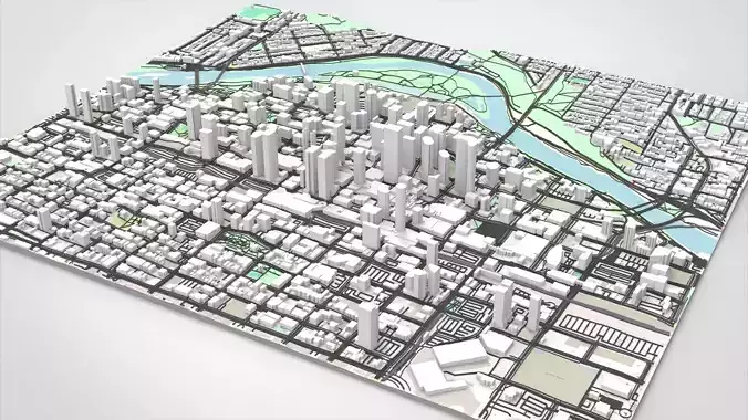 Cityscape Calgary Canada  3D model