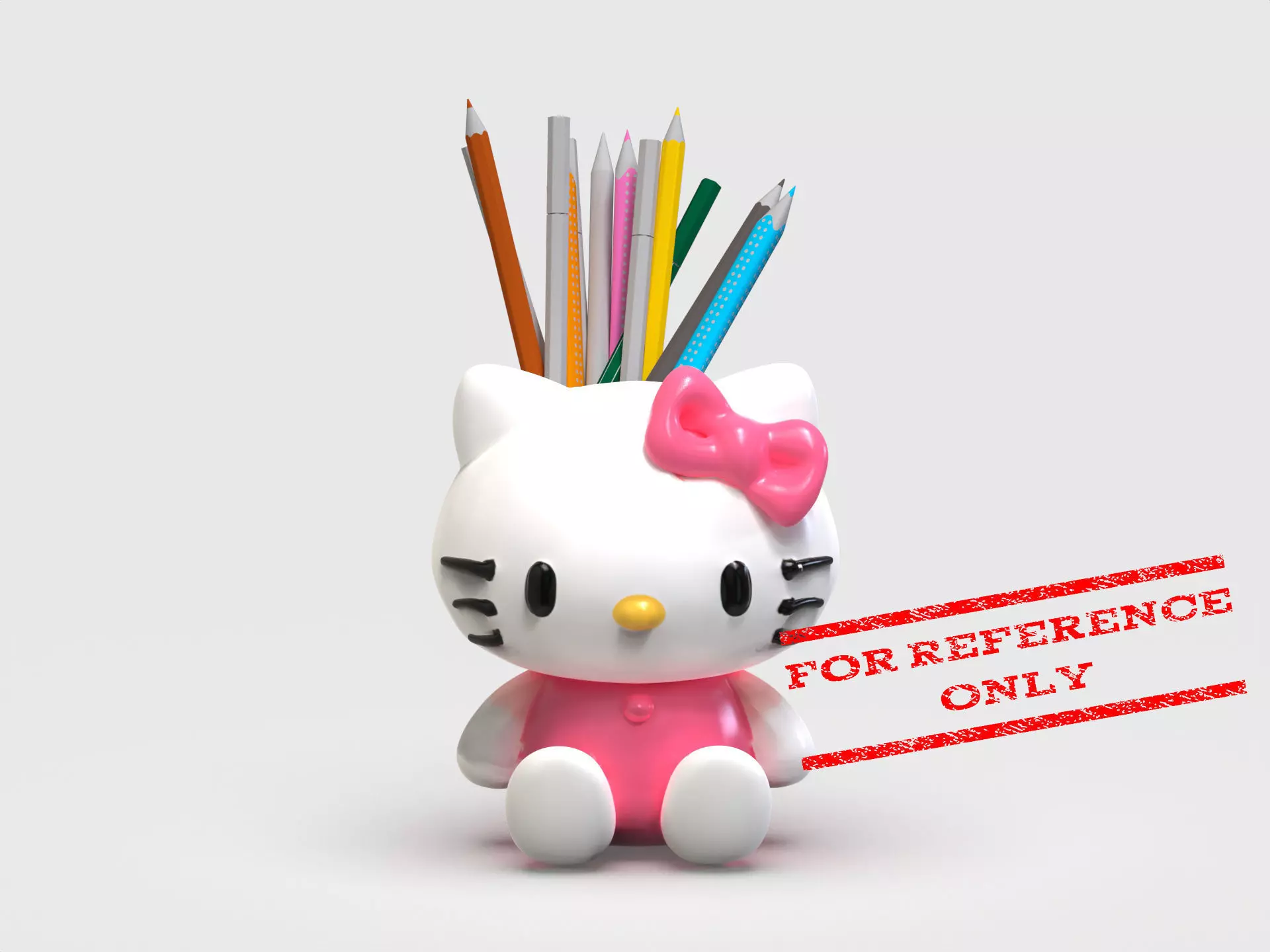 Sitting Hello Kitty Pencil Holder 3D print model
