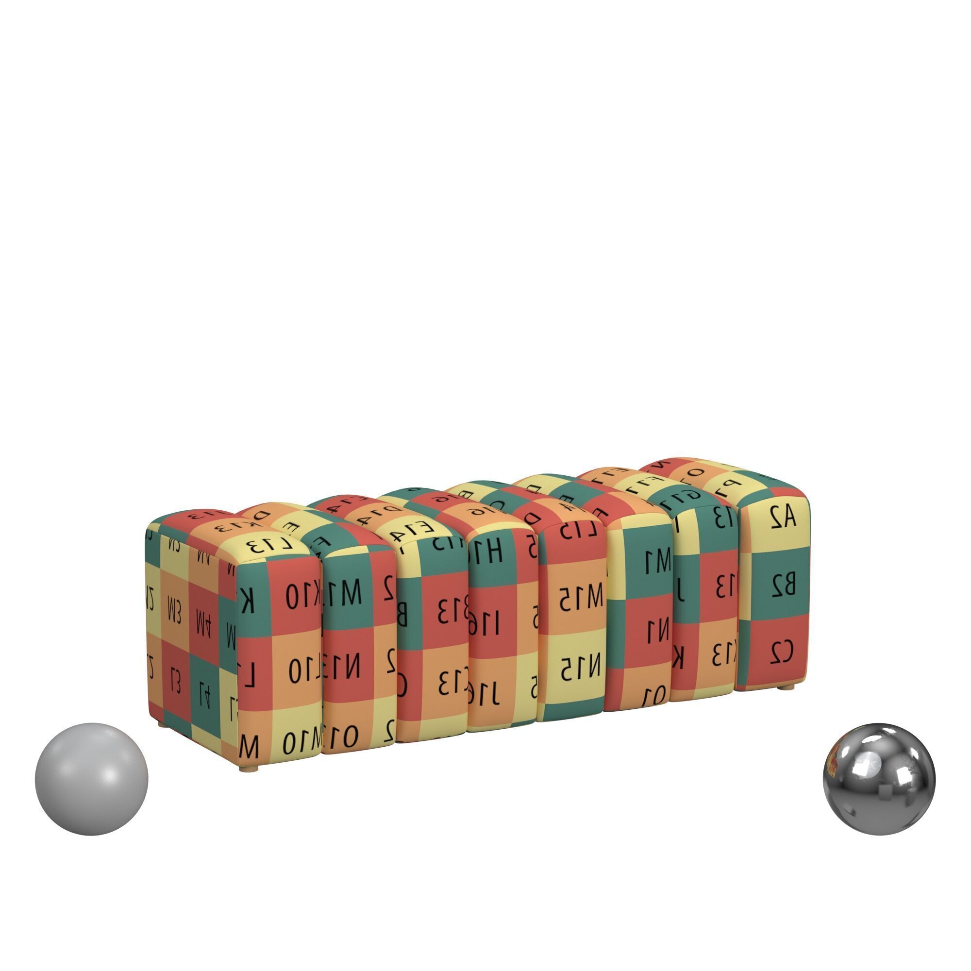 Coaster Summer Upholstered Channel Tufted Accent Bench 3D model_2