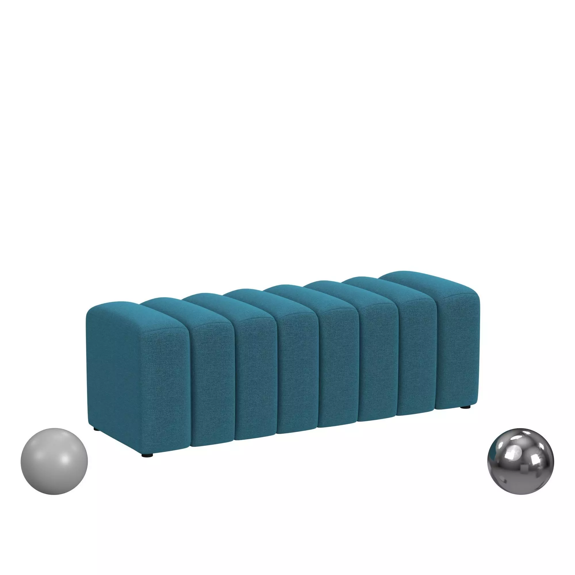 Coaster Summer Upholstered Channel Tufted Accent Bench 3D model_0